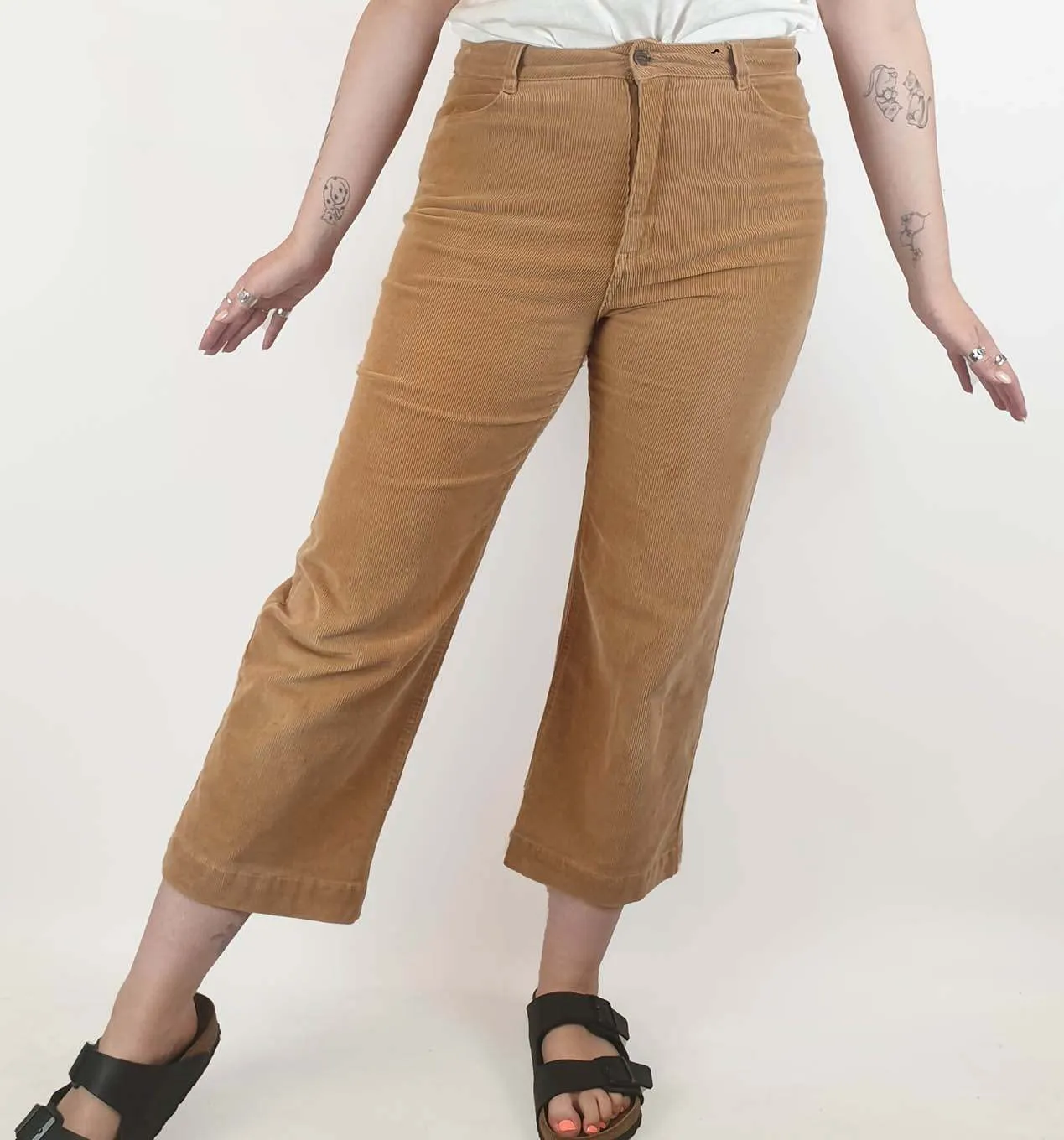 Princess Highway tan cord wide leg pants size 12