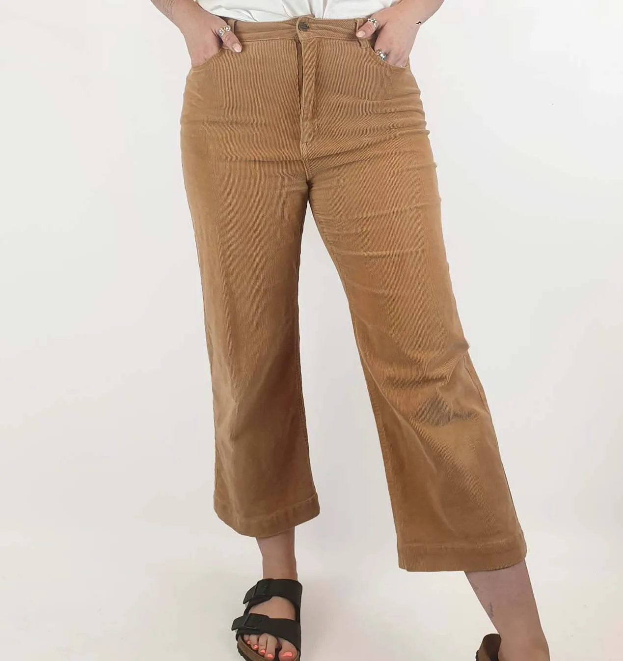 Princess Highway tan cord wide leg pants size 12