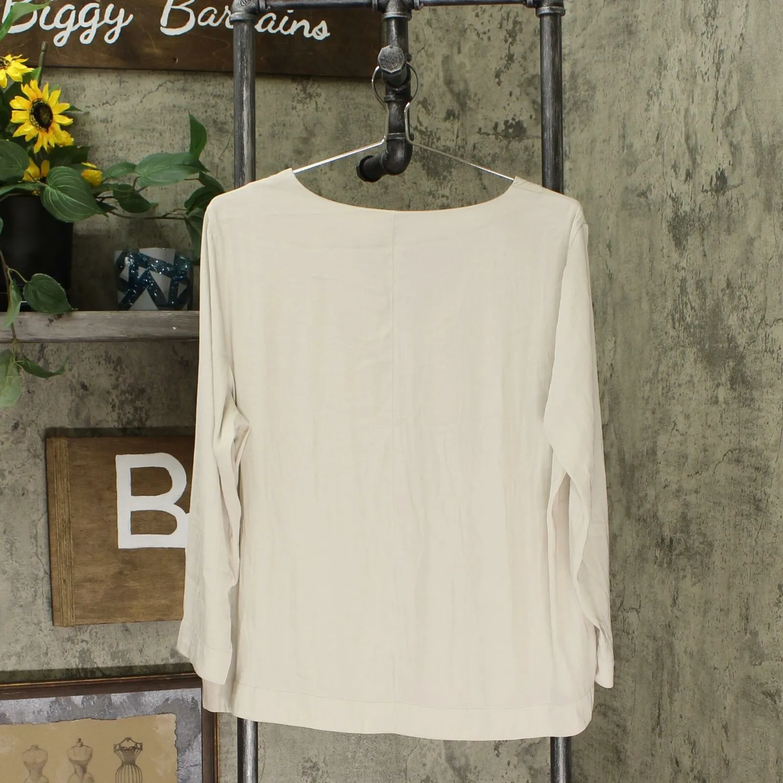 Prologue Women's 3/4 Sleeve Pleated V-Neck Blouse