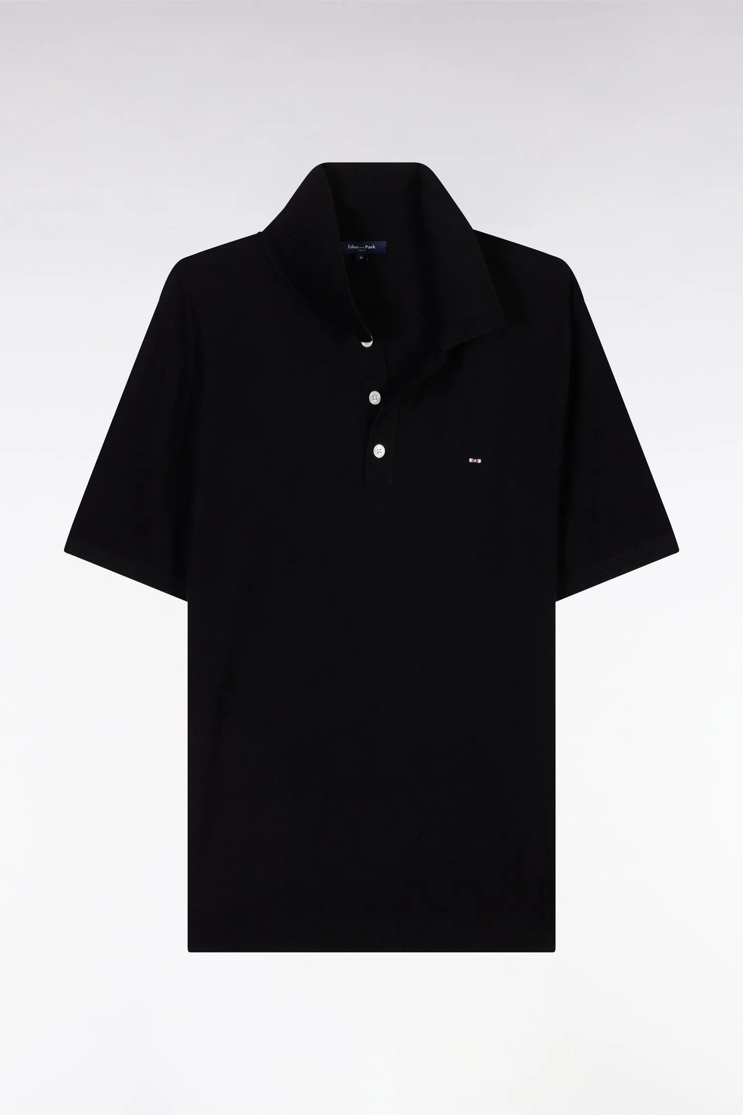 Pull sans manches à col polo noir coupe droite