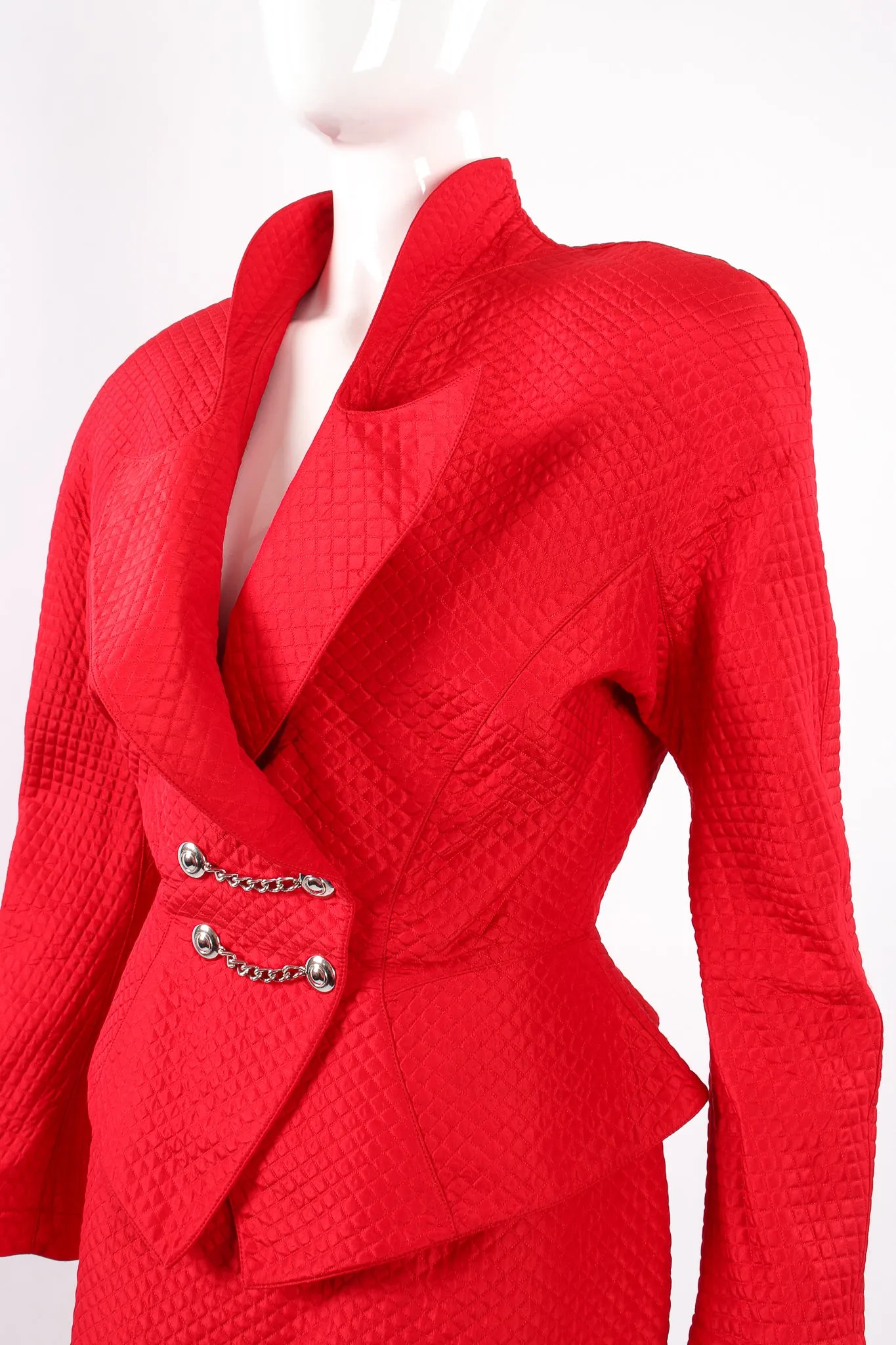 Quilted Peplum Jacket & Skirt Set