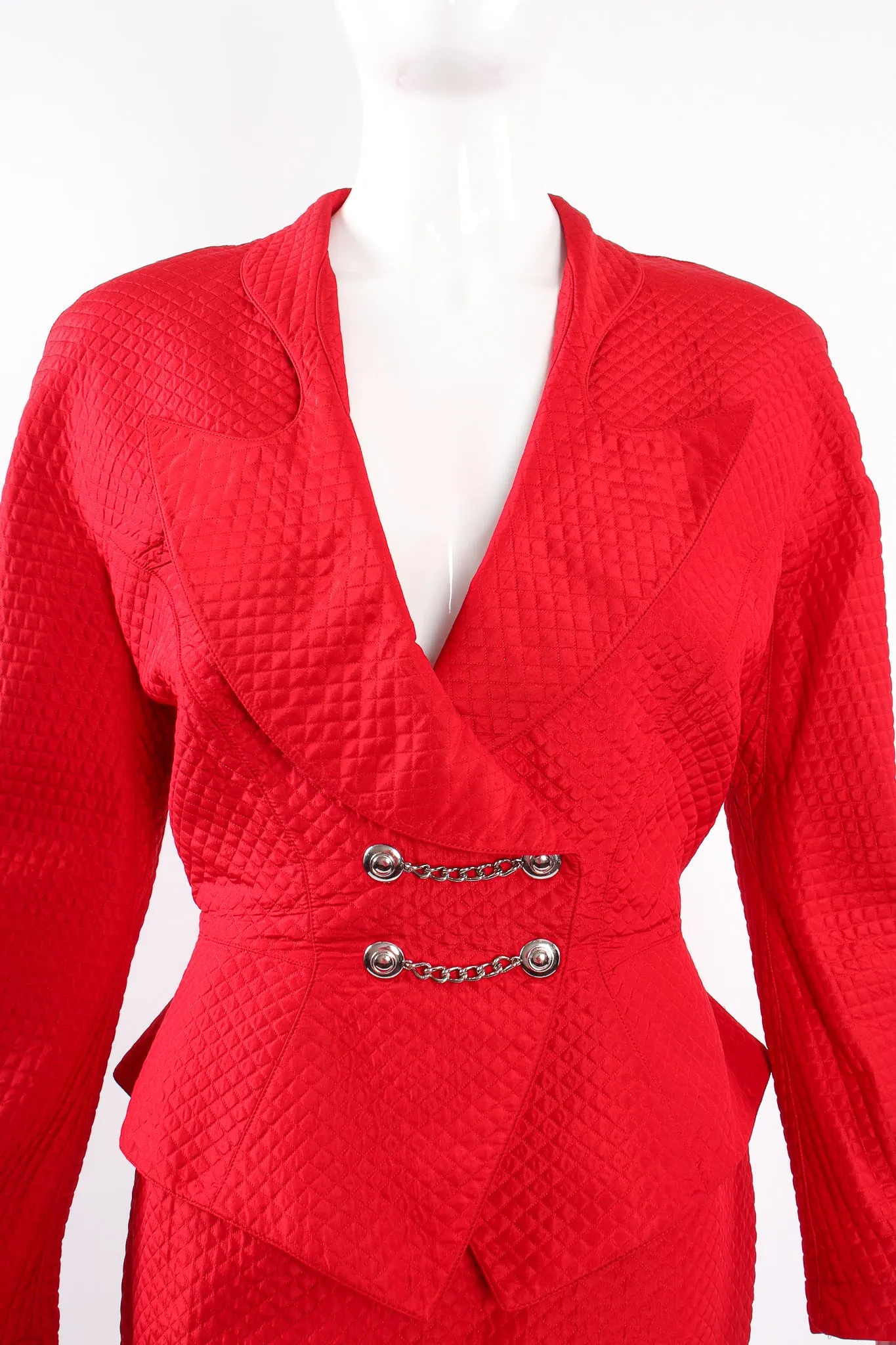 Quilted Peplum Jacket & Skirt Set