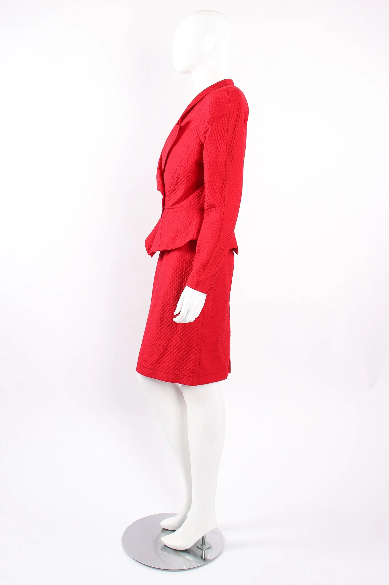 Quilted Peplum Jacket & Skirt Set