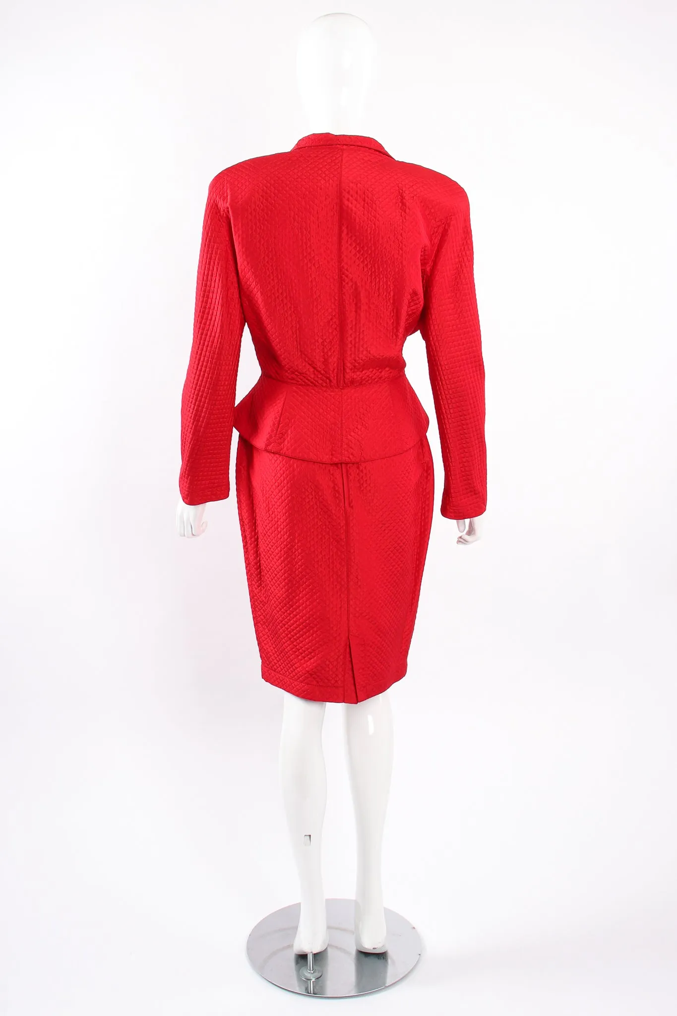 Quilted Peplum Jacket & Skirt Set