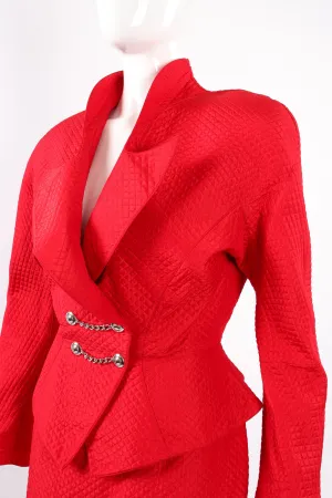 Quilted Peplum Jacket & Skirt Set
