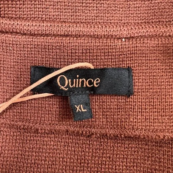 Quince NWT Organic Cotton Open-Front Casual Sweater Blazer Brown Size XL