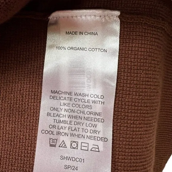 Quince NWT Organic Cotton Open-Front Casual Sweater Blazer Brown Size XL