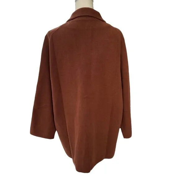 Quince NWT Organic Cotton Open-Front Casual Sweater Blazer Brown Size XL