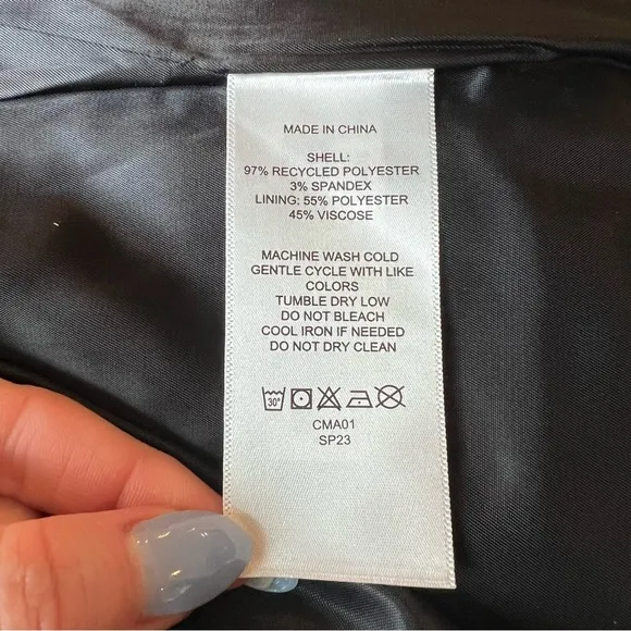 QUINCE Stretch Crepe Open Blazer Shawl CollarBlack Tailored Size Large NEW