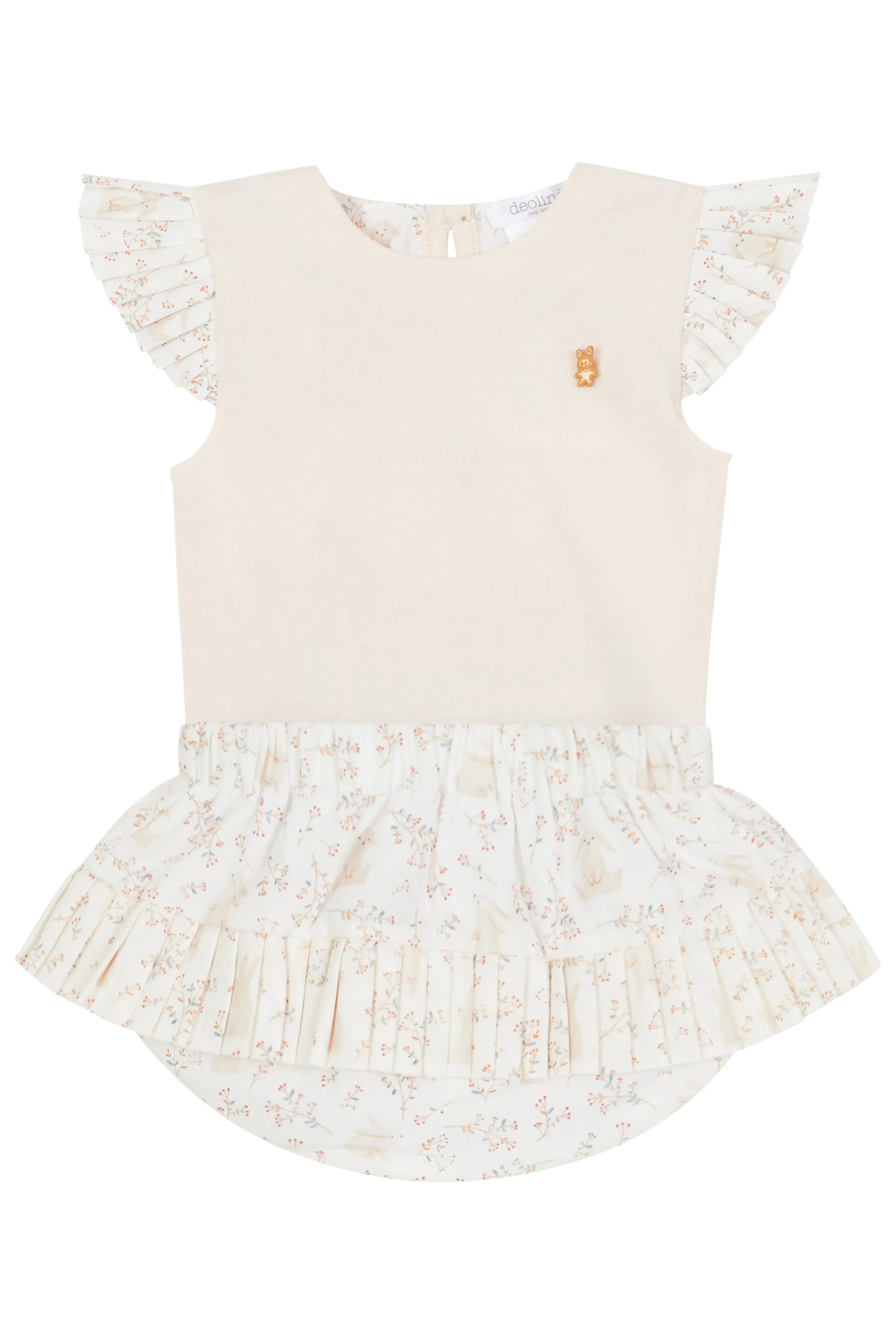 "Genevieve" Peach Bunny Blouse & Bloomers