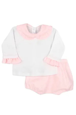 "Kaylee" Pink Floral Blouse & Bloomers