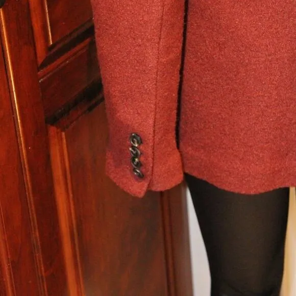 Rachel Zoe Womens Size Extra Small Jacket Maroon Red Double Breasted Blazer New