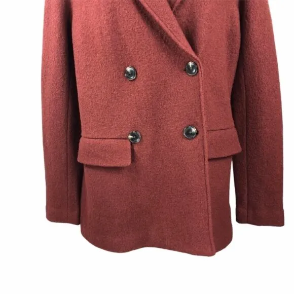 Rachel Zoe Womens Size Extra Small Jacket Maroon Red Double Breasted Blazer New