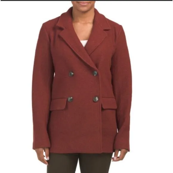 Rachel Zoe Womens Size Extra Small Jacket Maroon Red Double Breasted Blazer New