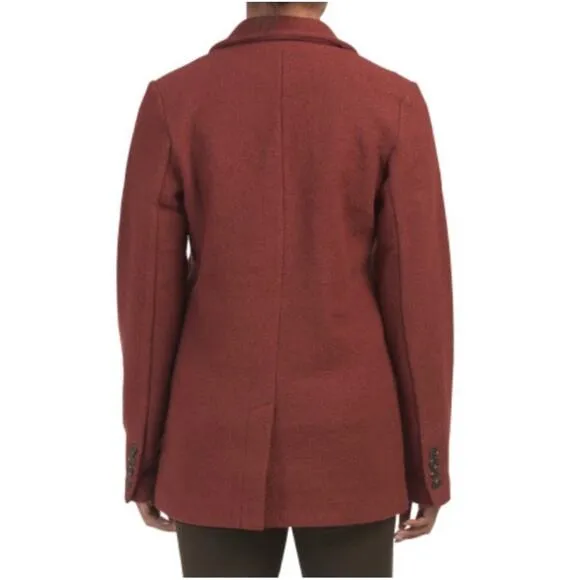 Rachel Zoe Womens Size Extra Small Jacket Maroon Red Double Breasted Blazer New