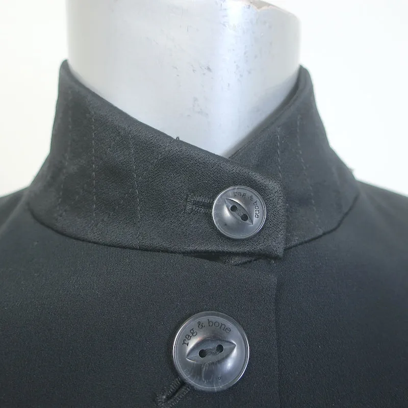 Rag & Bone Slade Blazer Black Crepe Size 0 Single Breasted Jacket