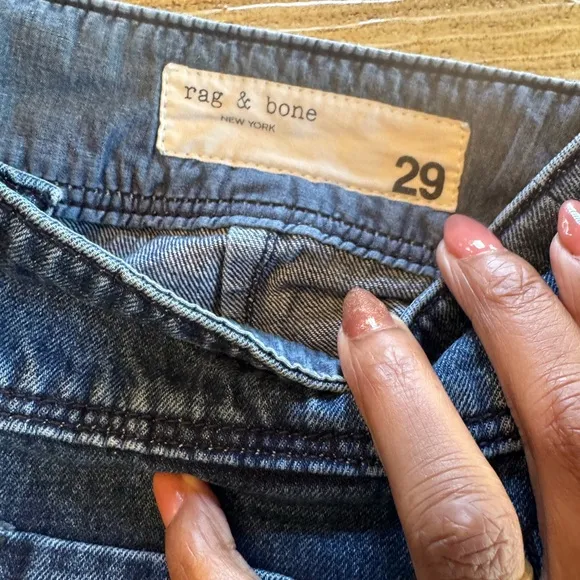 RAG &amp; BONE | Wide Leg Jeans Pearson Blue 29 Front Patch Pockets