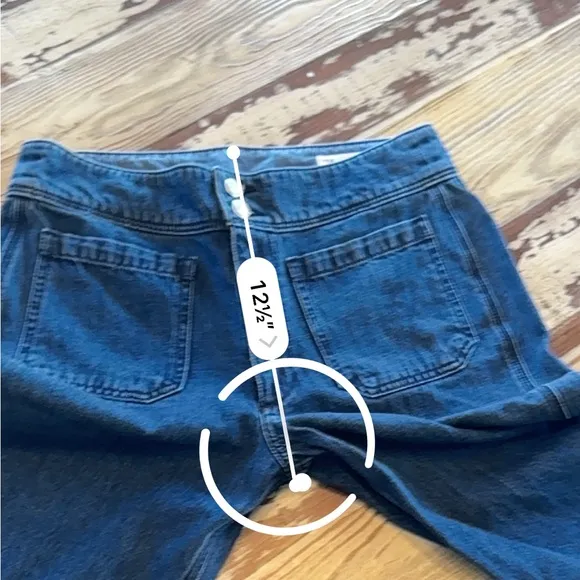 RAG &amp; BONE | Wide Leg Jeans Pearson Blue 29 Front Patch Pockets