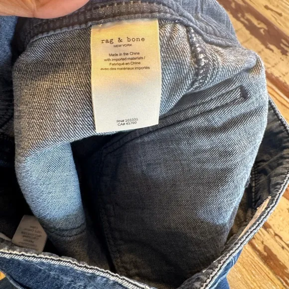 RAG &amp; BONE | Wide Leg Jeans Pearson Blue 29 Front Patch Pockets