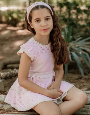 Rahigo Girls Pink Drop Waist Dress