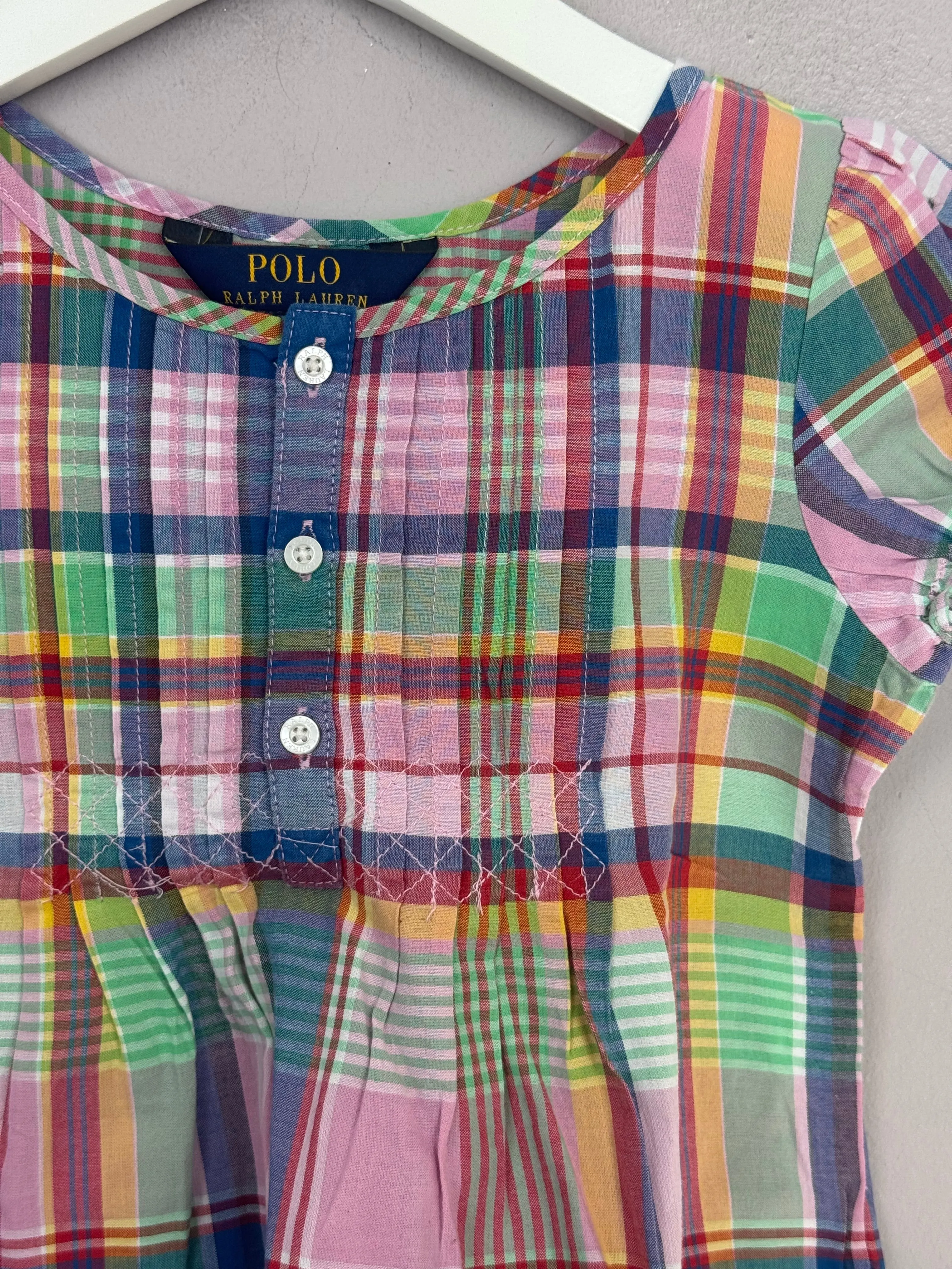 Ralph Lauren Pleated Chest Check Blouse 3y