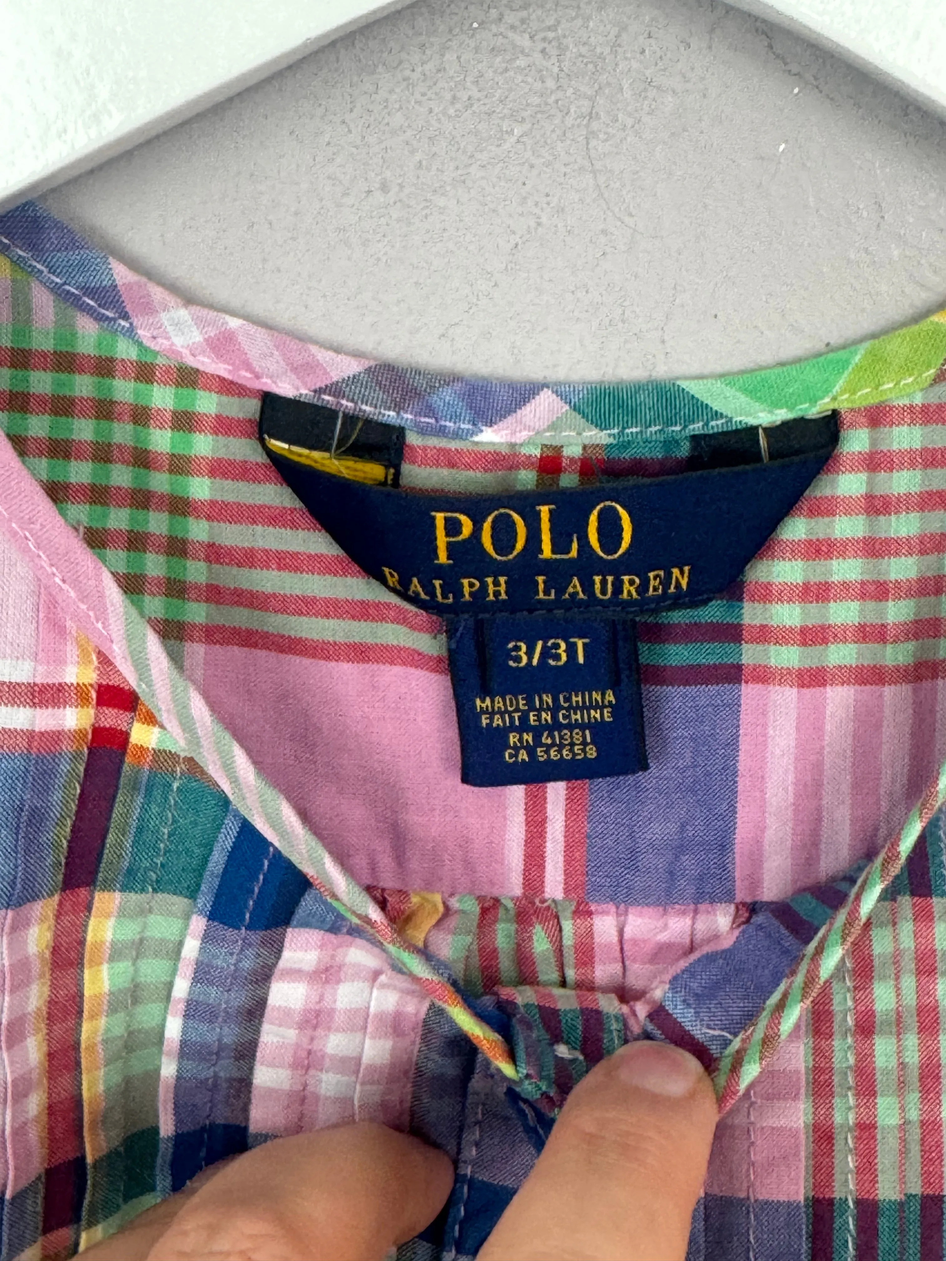 Ralph Lauren Pleated Chest Check Blouse 3y