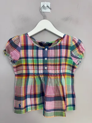 Ralph Lauren Pleated Chest Check Blouse 3y