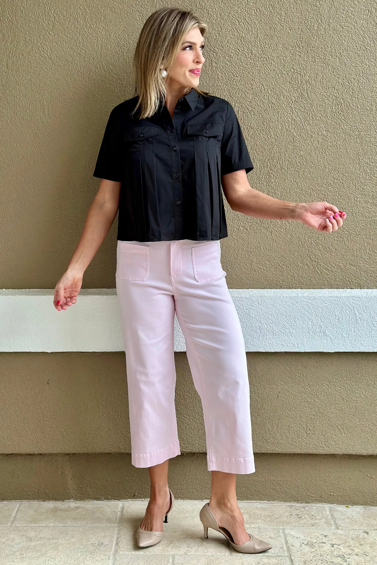 Renuar Baller Ballerina Wide Leg Tencel Ankle Pant