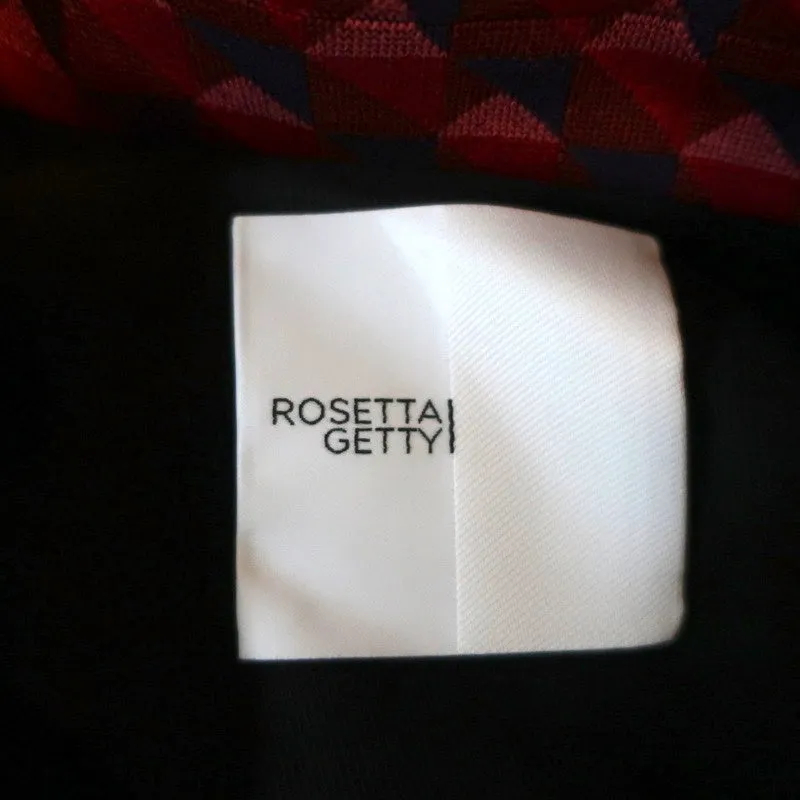 Rosetta Getty Double Breasted Peak Lapel Jacket Red Geometric Size Medium NEW