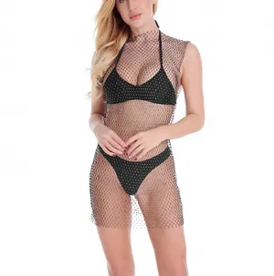 Round Neck Mesh Dress