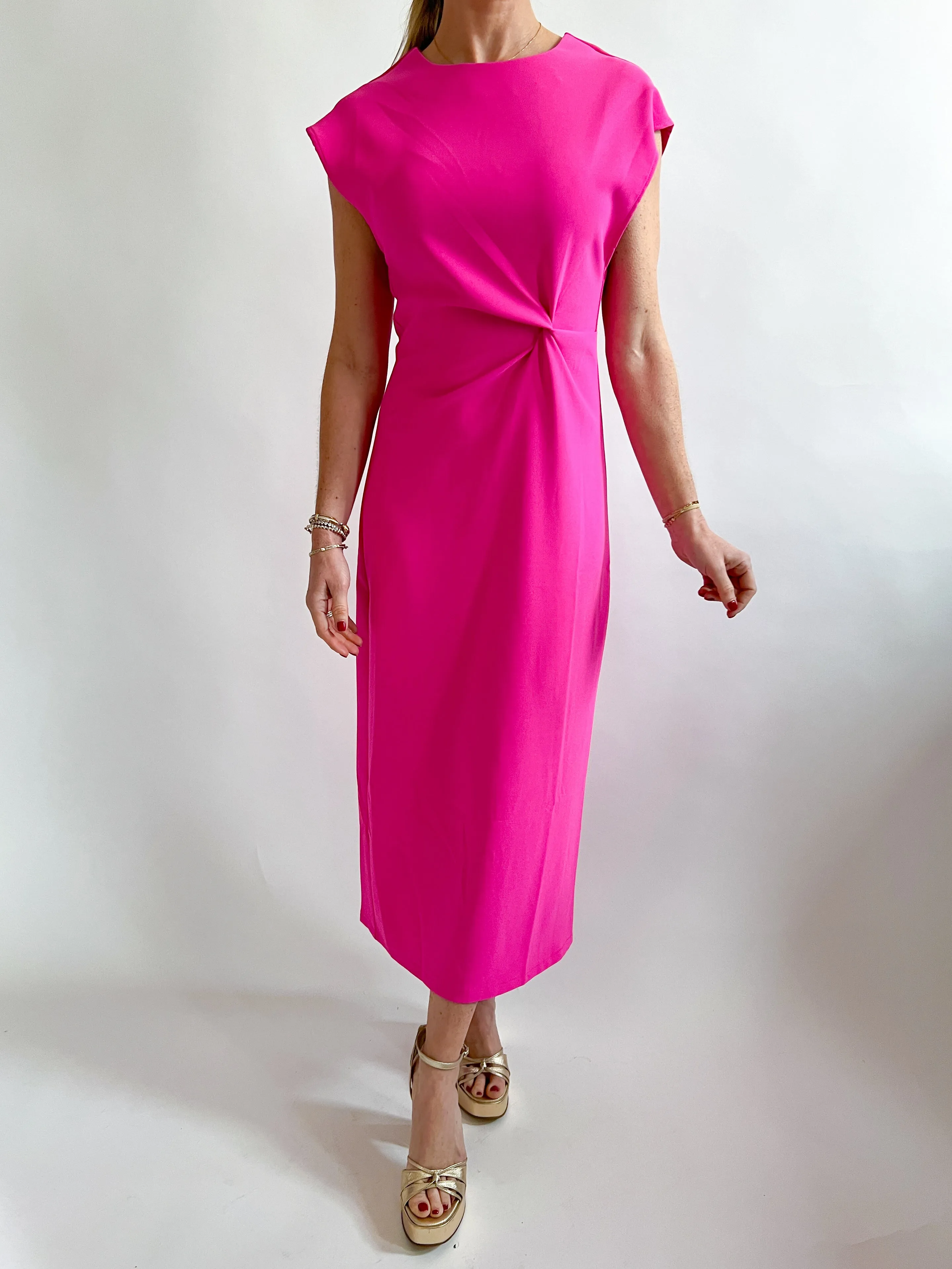 Round-Neck Midi Dress