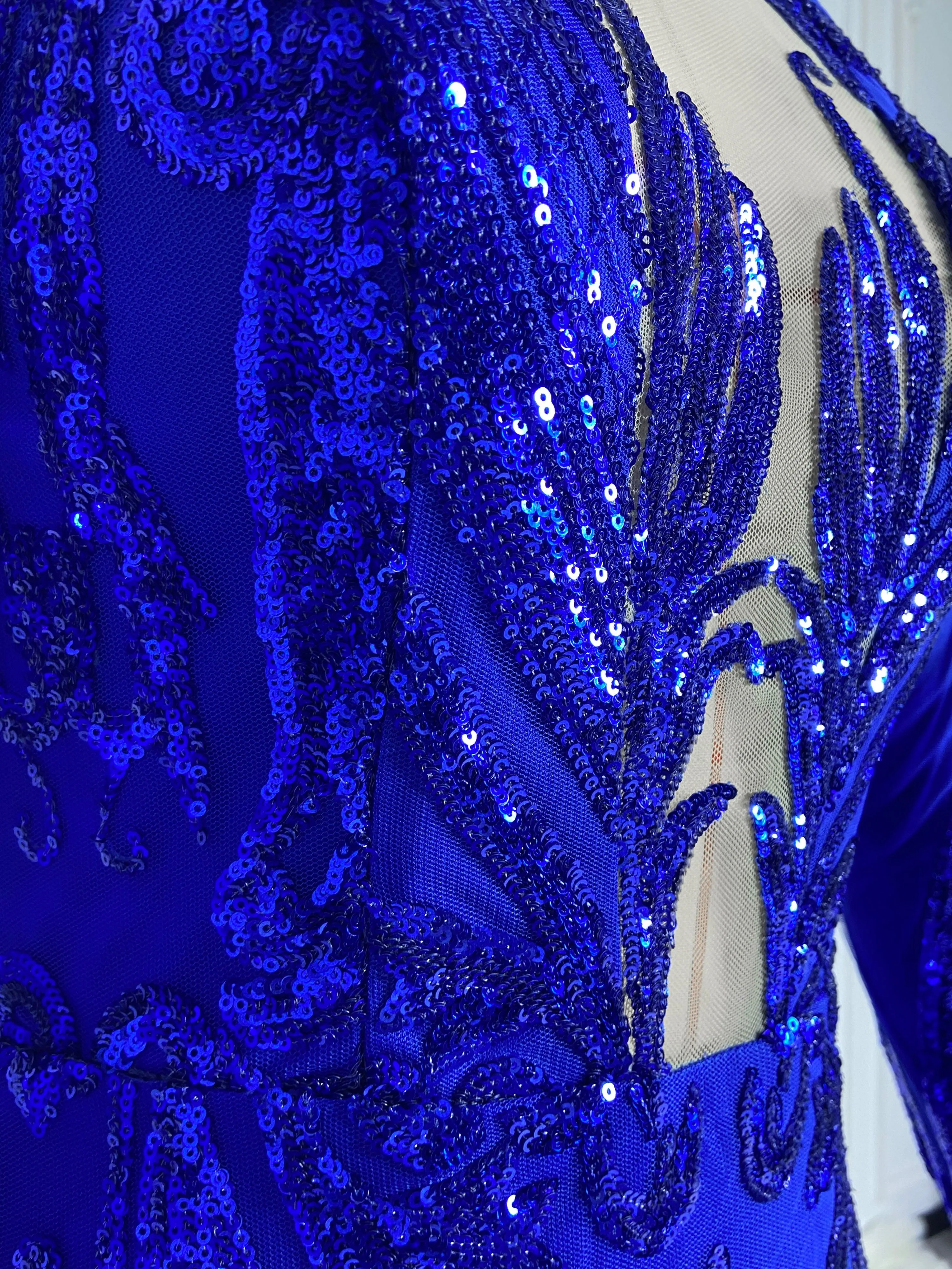 Royal Blue Round Neck Gowns