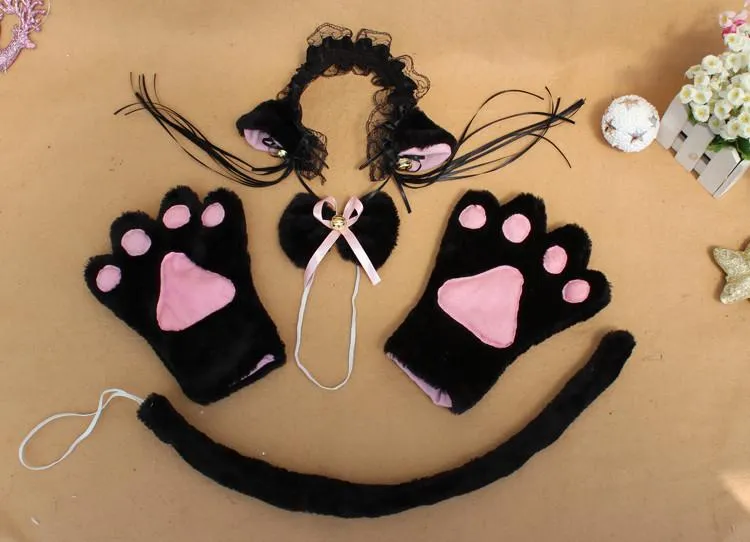 Ruffle Kitty Ears Headband with Tassels