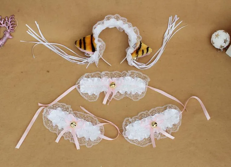 Ruffle Kitty Ears Headband with Tassels