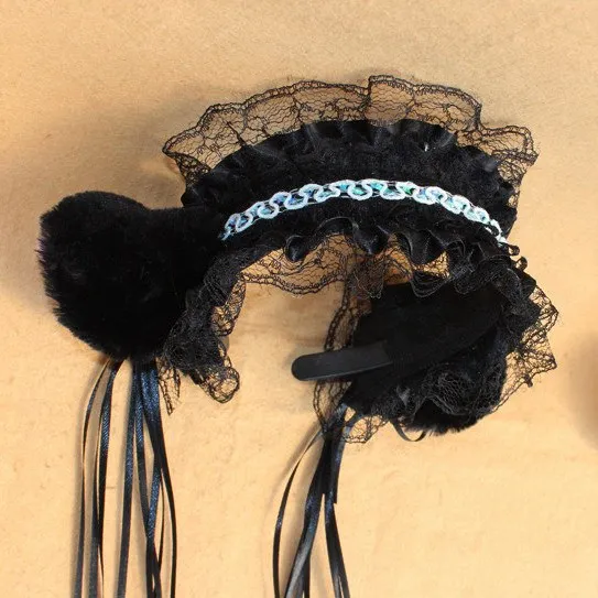 Ruffle Kitty Ears Headband with Tassels