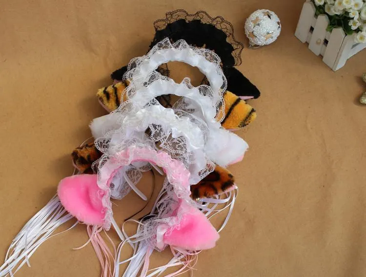 Ruffle Kitty Ears Headband with Tassels