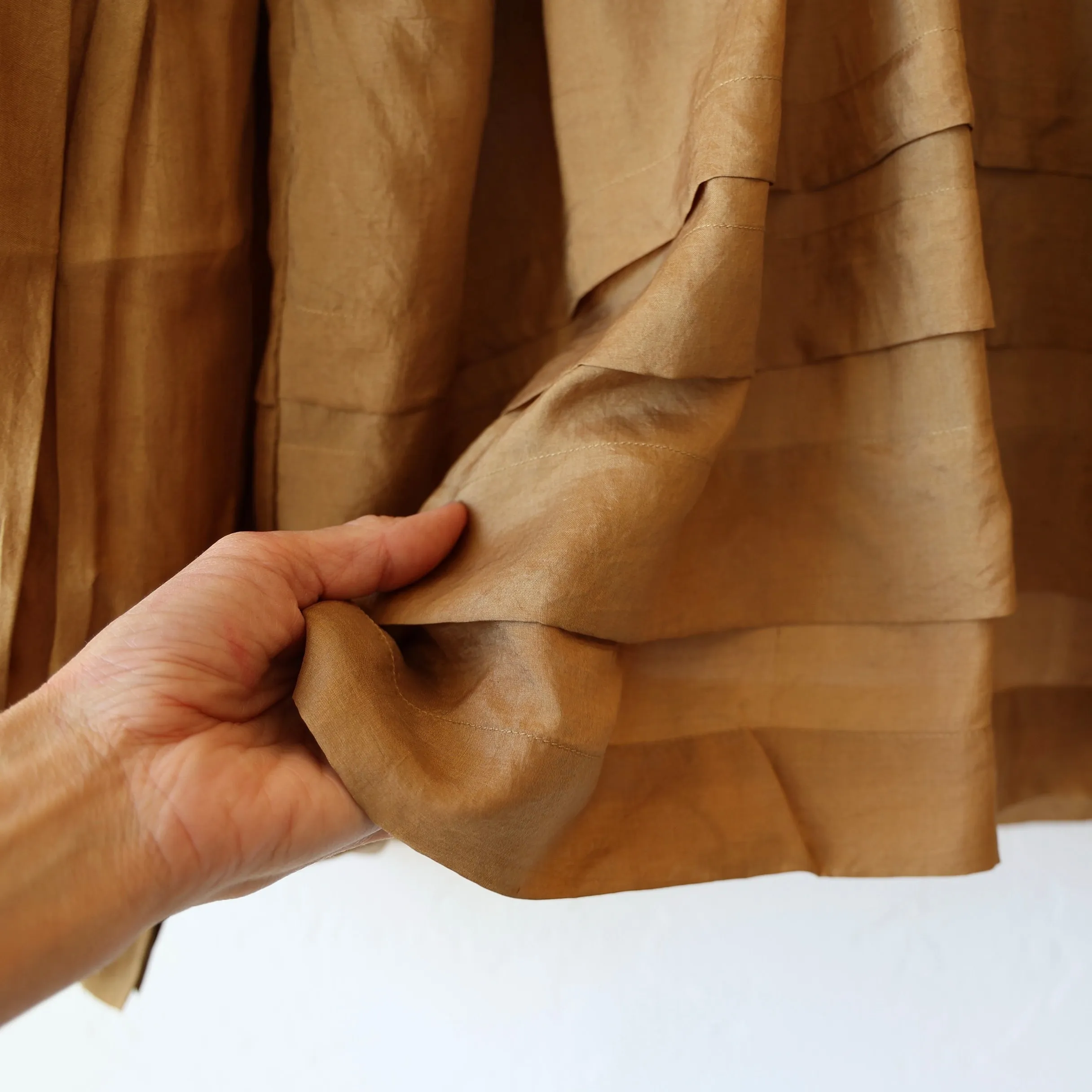Runaway Bicycle Pleated Blouse - Beige