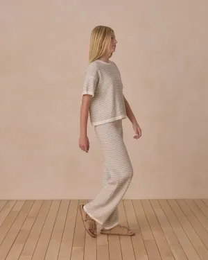 Rylee & Cru - Knit Wide Leg Pant - Sage Stripe