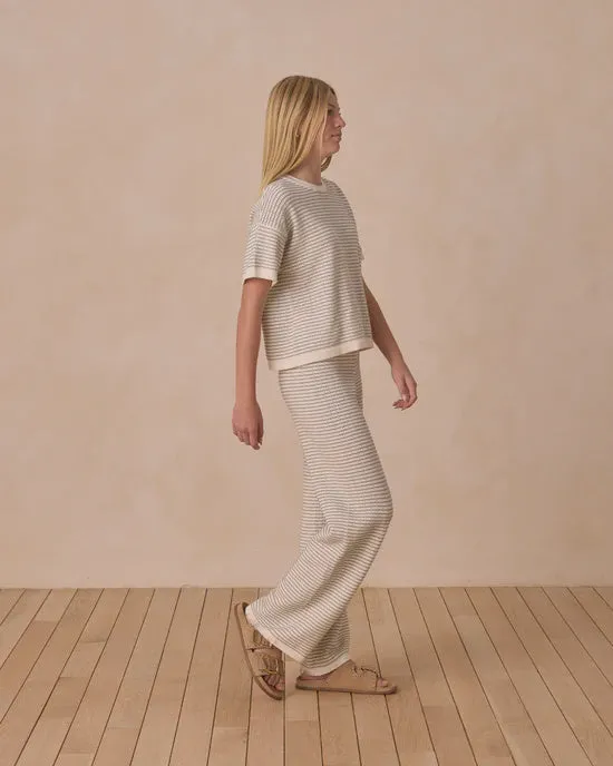 Rylee & Cru - Knit Wide Leg Pant - Sage Stripe