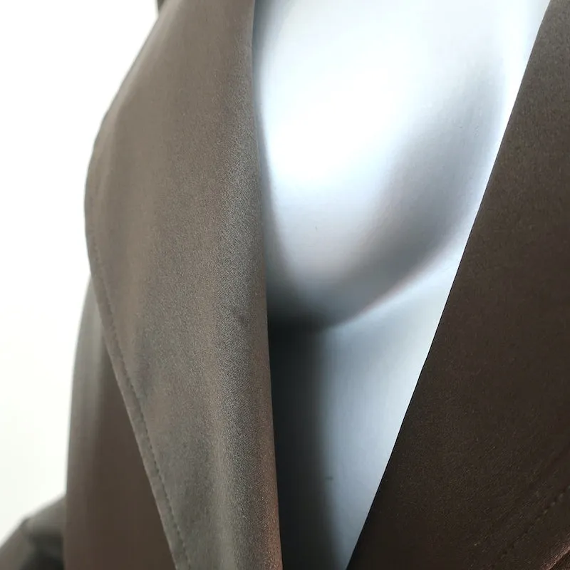 Sablyn Coat Olive Satin Size Extra Small Single Breasted Long Jacket