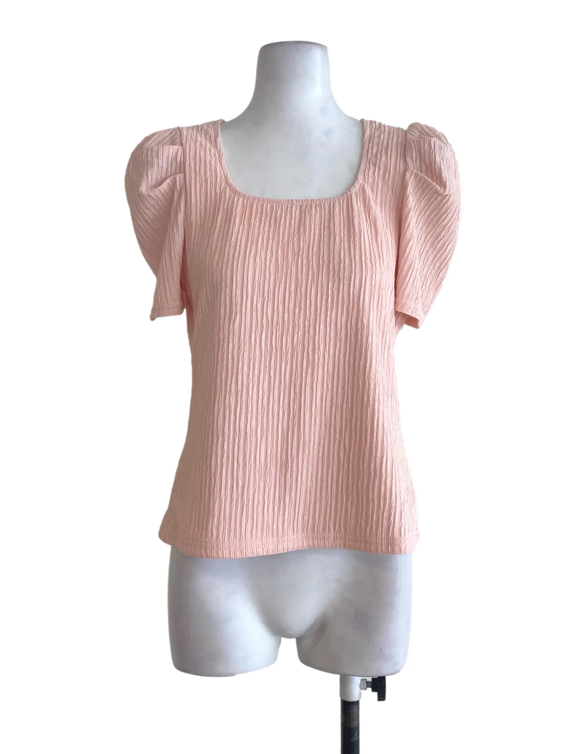 Salmon Pleated Blouse