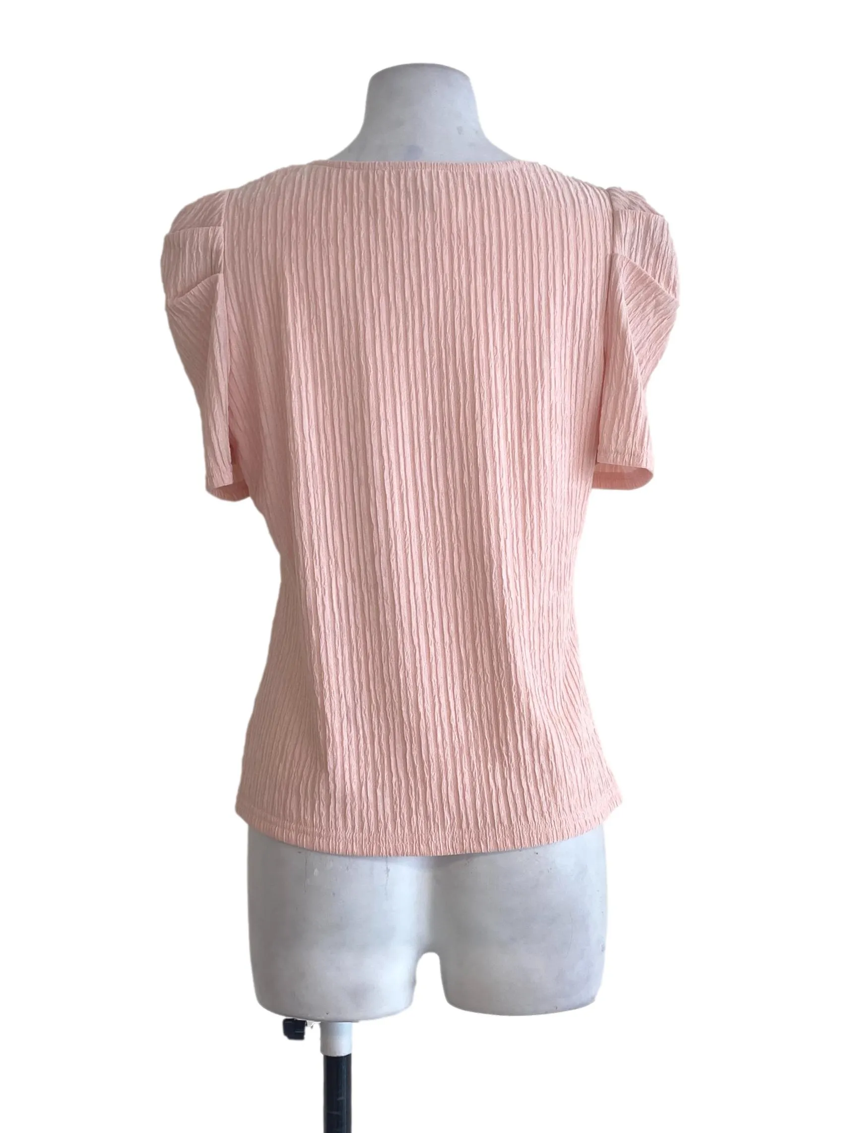 Salmon Pleated Blouse