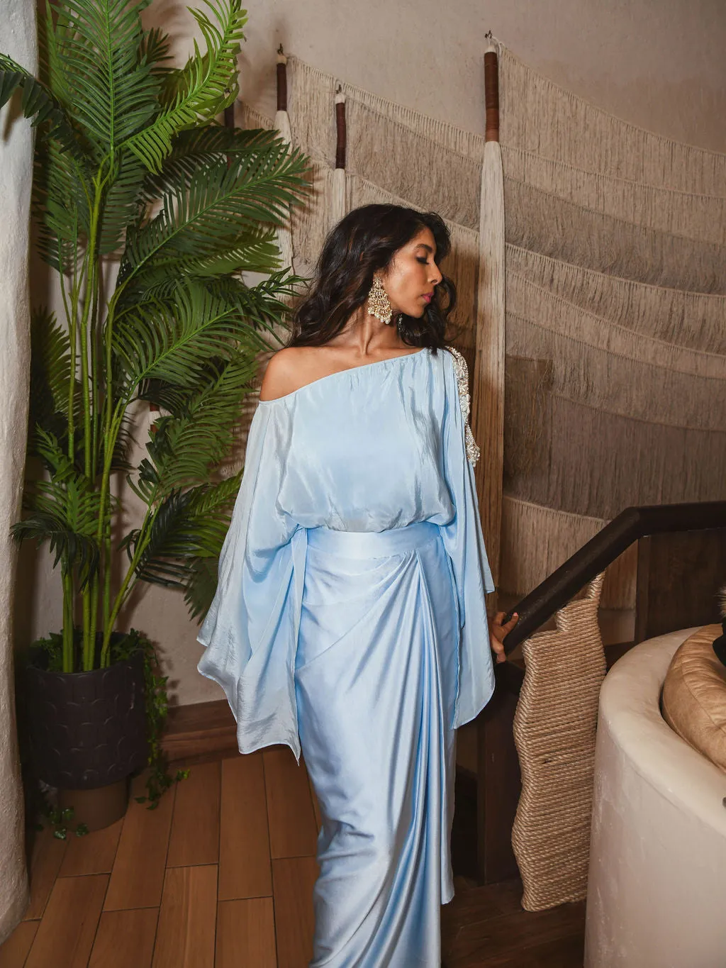 Satin Drape Skirt