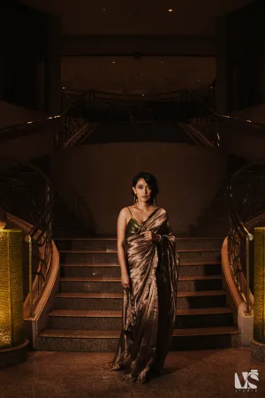 Sayani Gupta in Sunehri organza Tissue saree