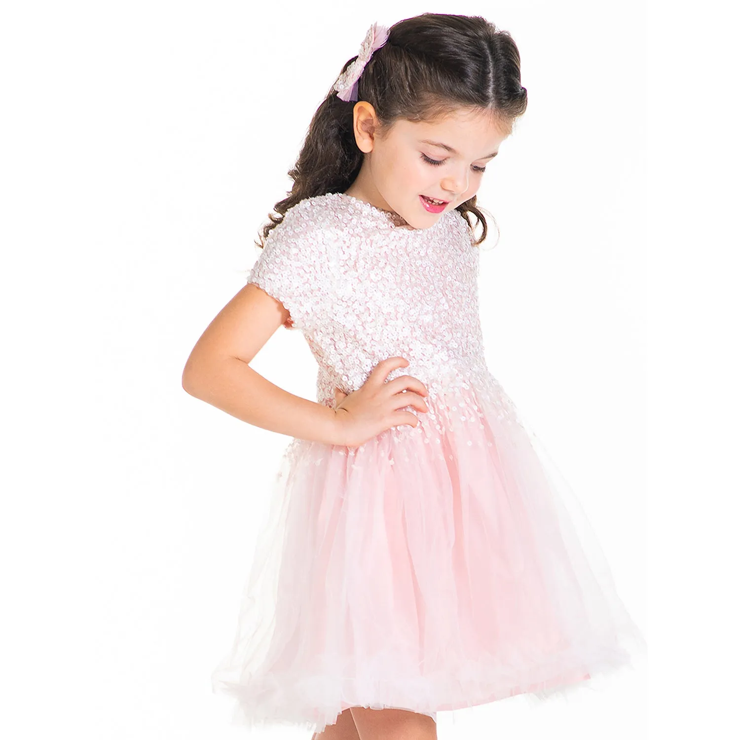 Sequins Candy Dress with Bow and Clip