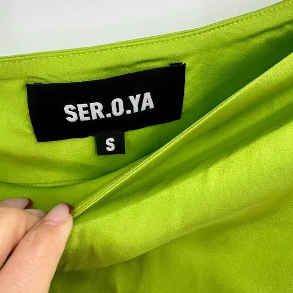 SER.O.YA Penina Silk Midi Charm Cutout Y2K Skirt