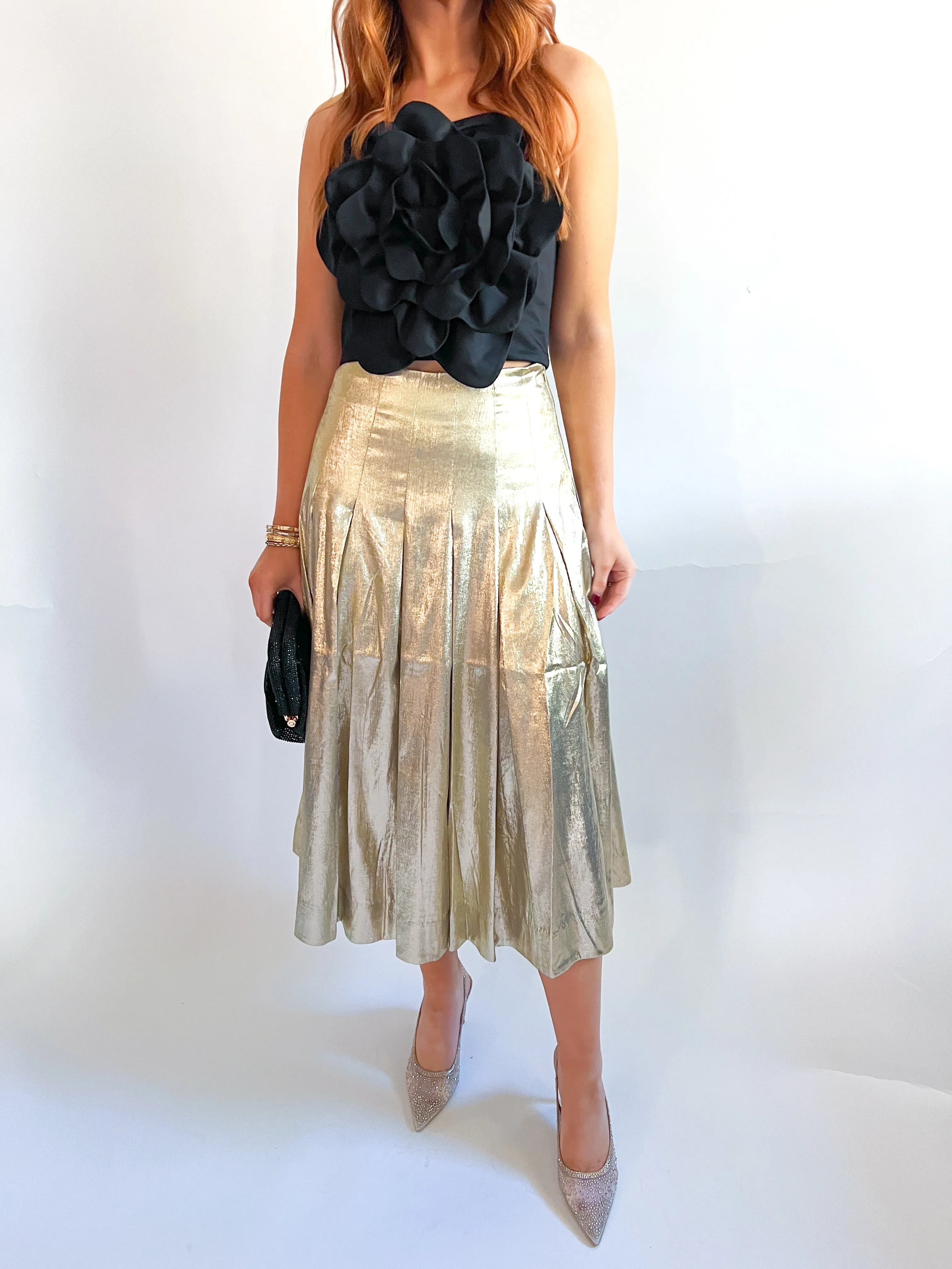 Seville Metallic Midi Skirt