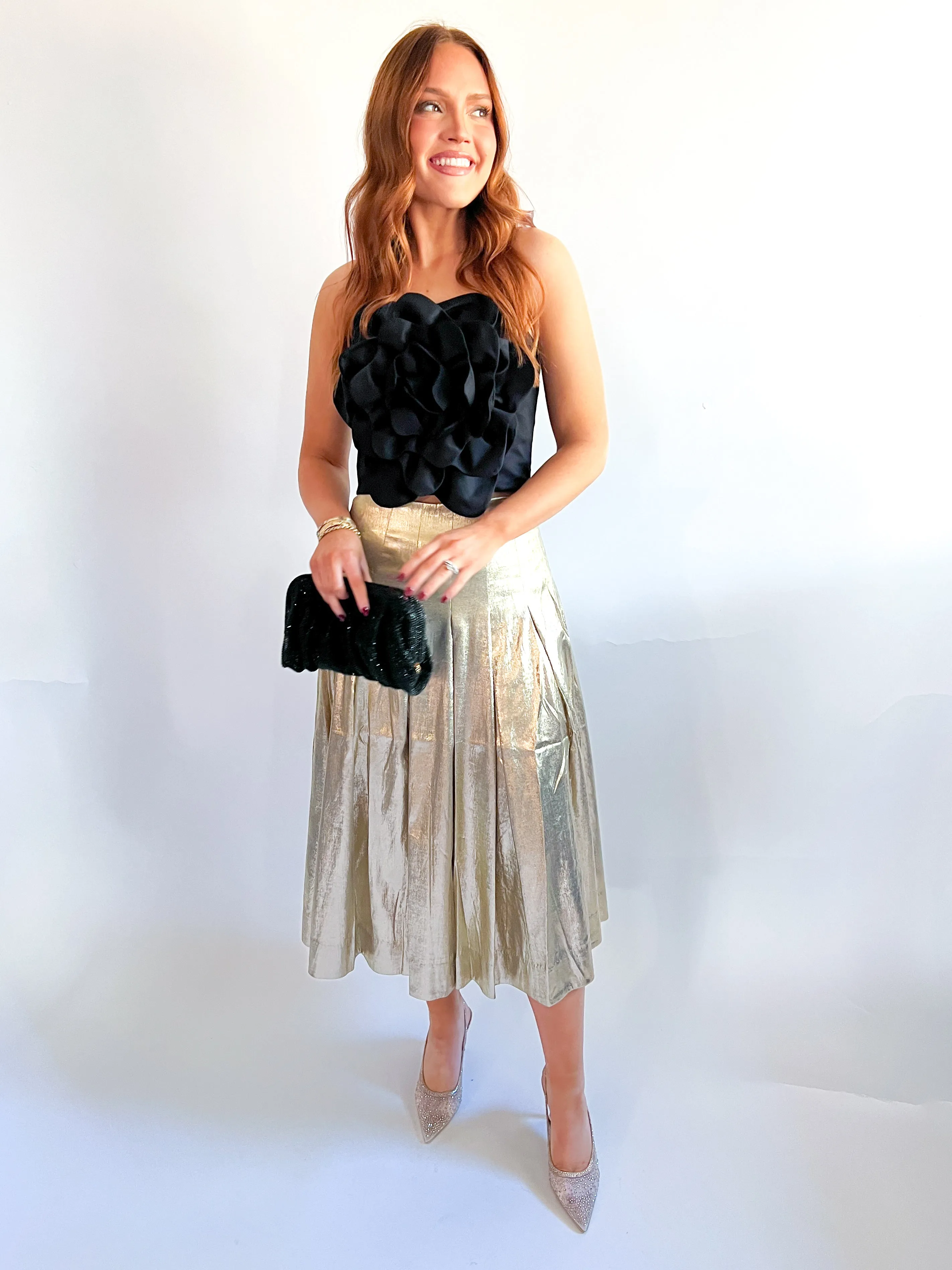 Seville Metallic Midi Skirt