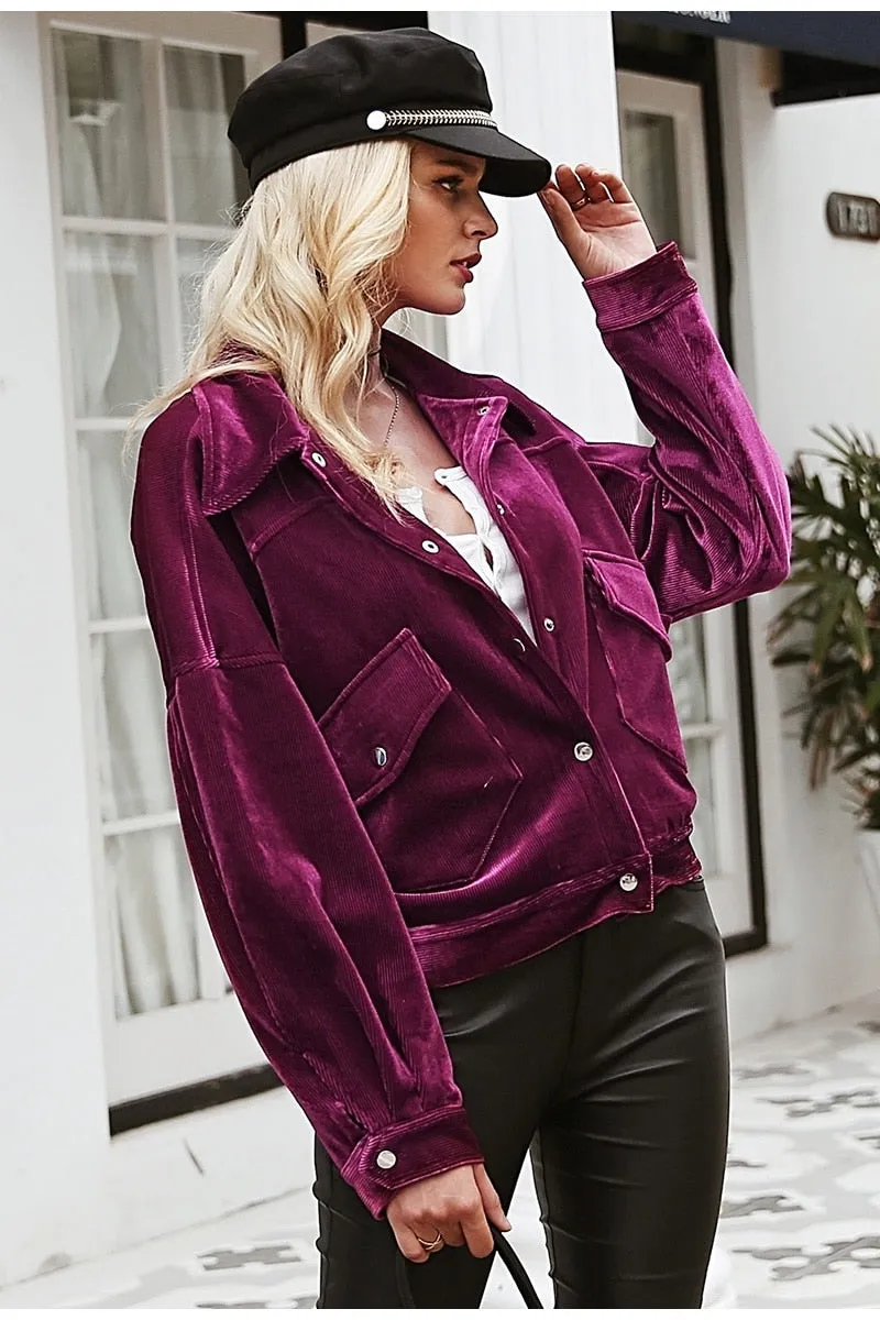 Shay Corduroy Jacket - Purple
