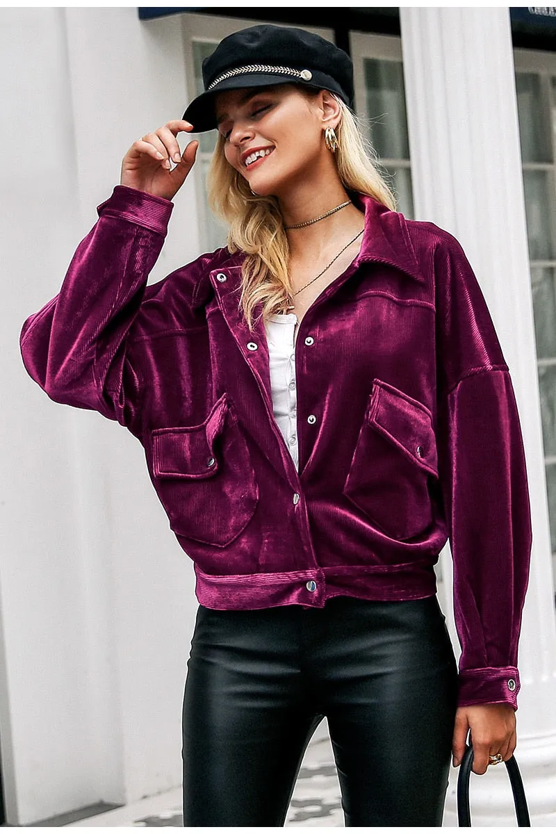 Shay Corduroy Jacket - Purple